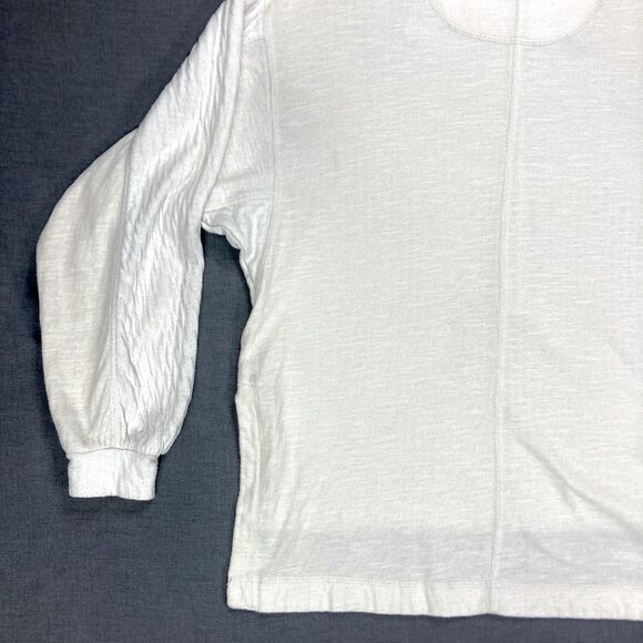 We The Free Back At It Henley Top XS Tan Oversized Slouchy Dolman Sleeves Casual - Picture 9 of 16